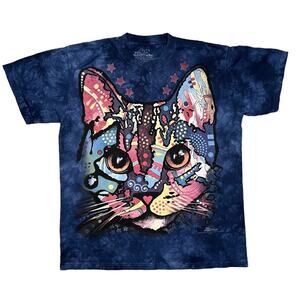 The Mountain Psychedelic Patchwork Cat All-Over Graphic T-Shirt Unisex Medium